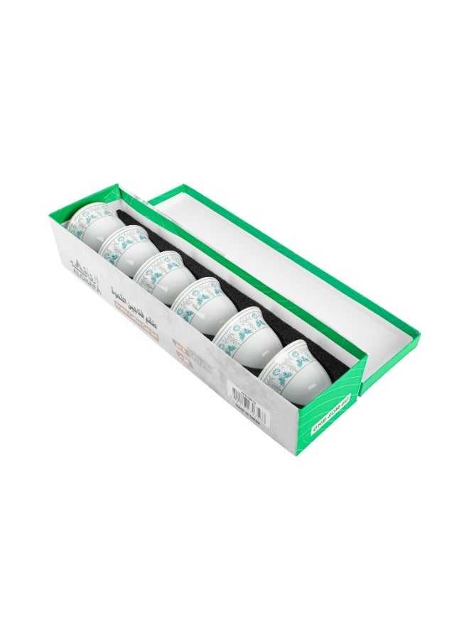 ALGHAFA Set of 6 decorative coffee cups 80ml , green color, from Alghafa - Image 1